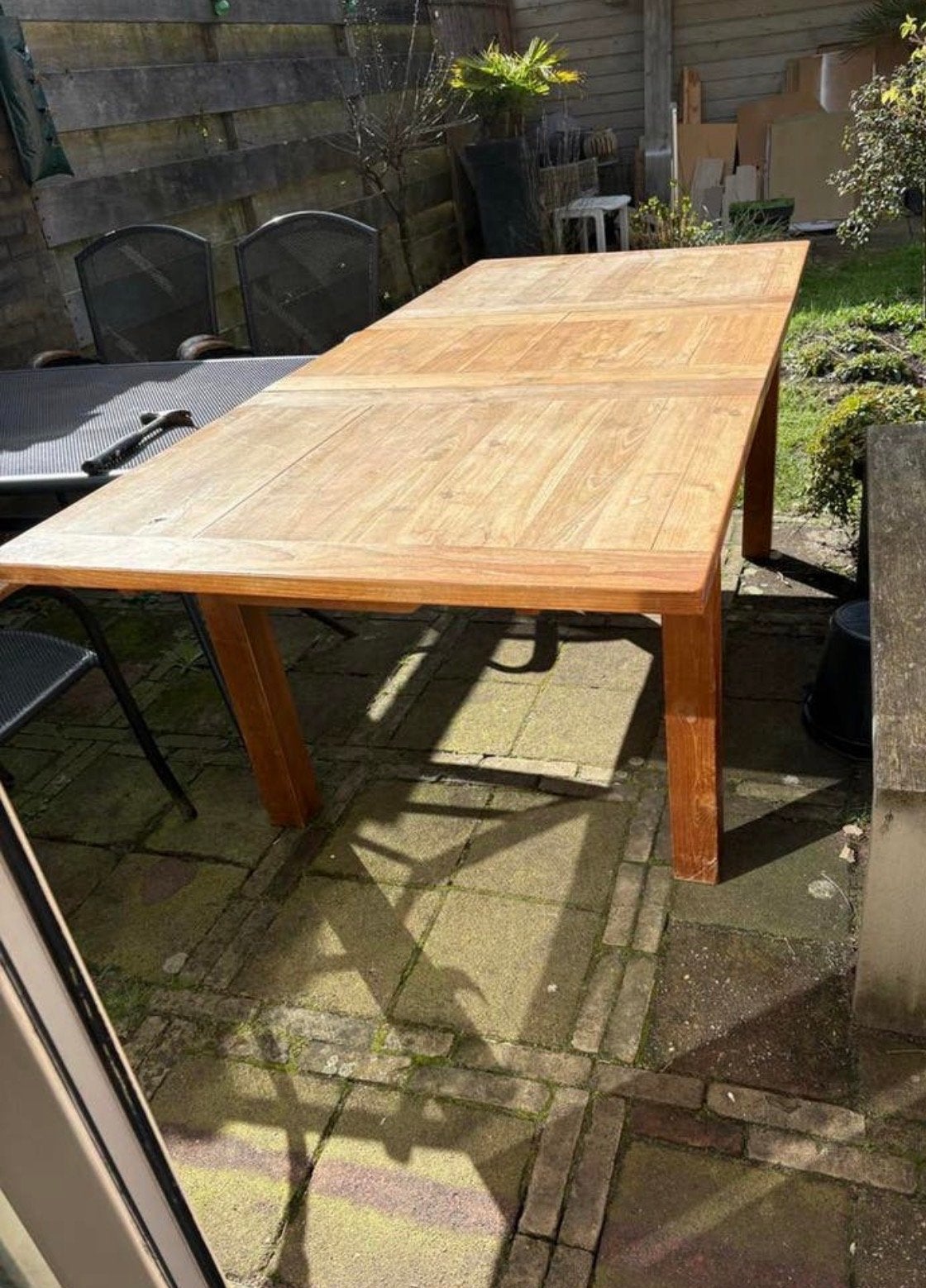 Uitschuifbare Teakhouten Eettafel - Poten Beschadigd