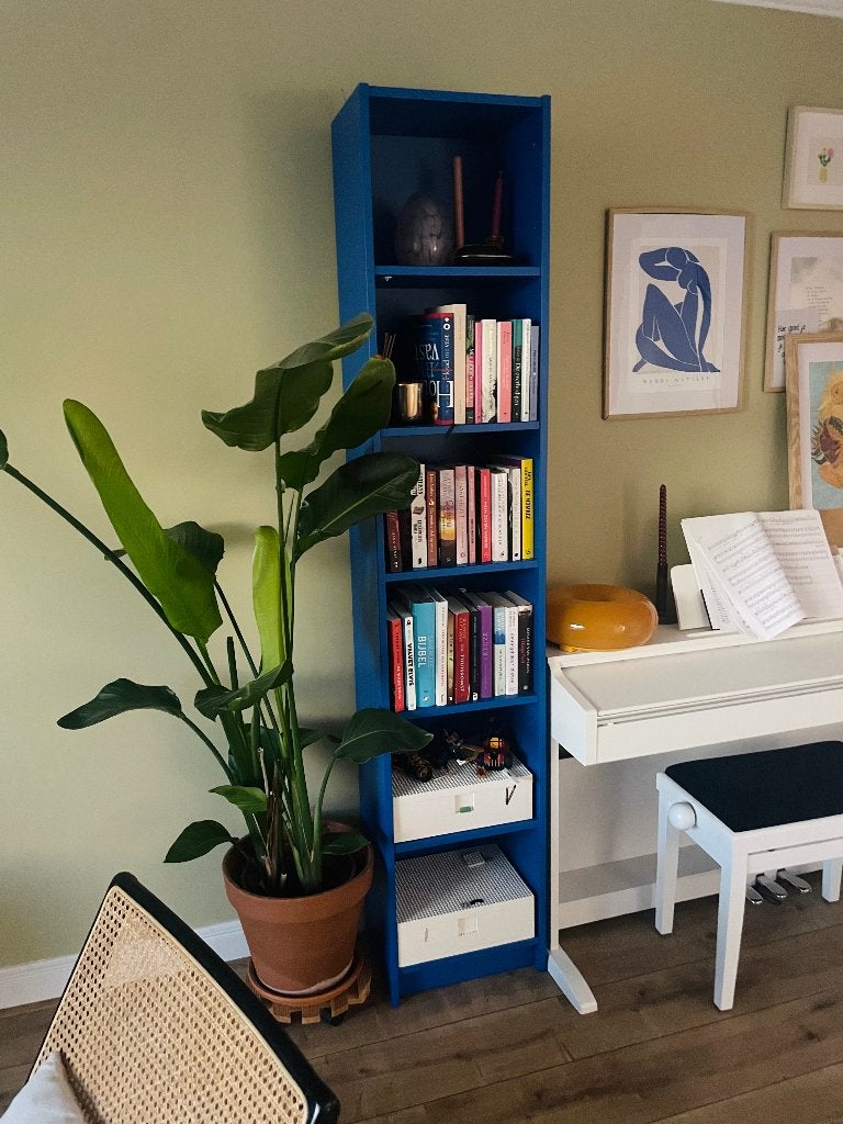 Boekenkast Billy blauw, Ophalen, 200 cm of meer, 50 tot 100 cm, Zo goed als nieuw