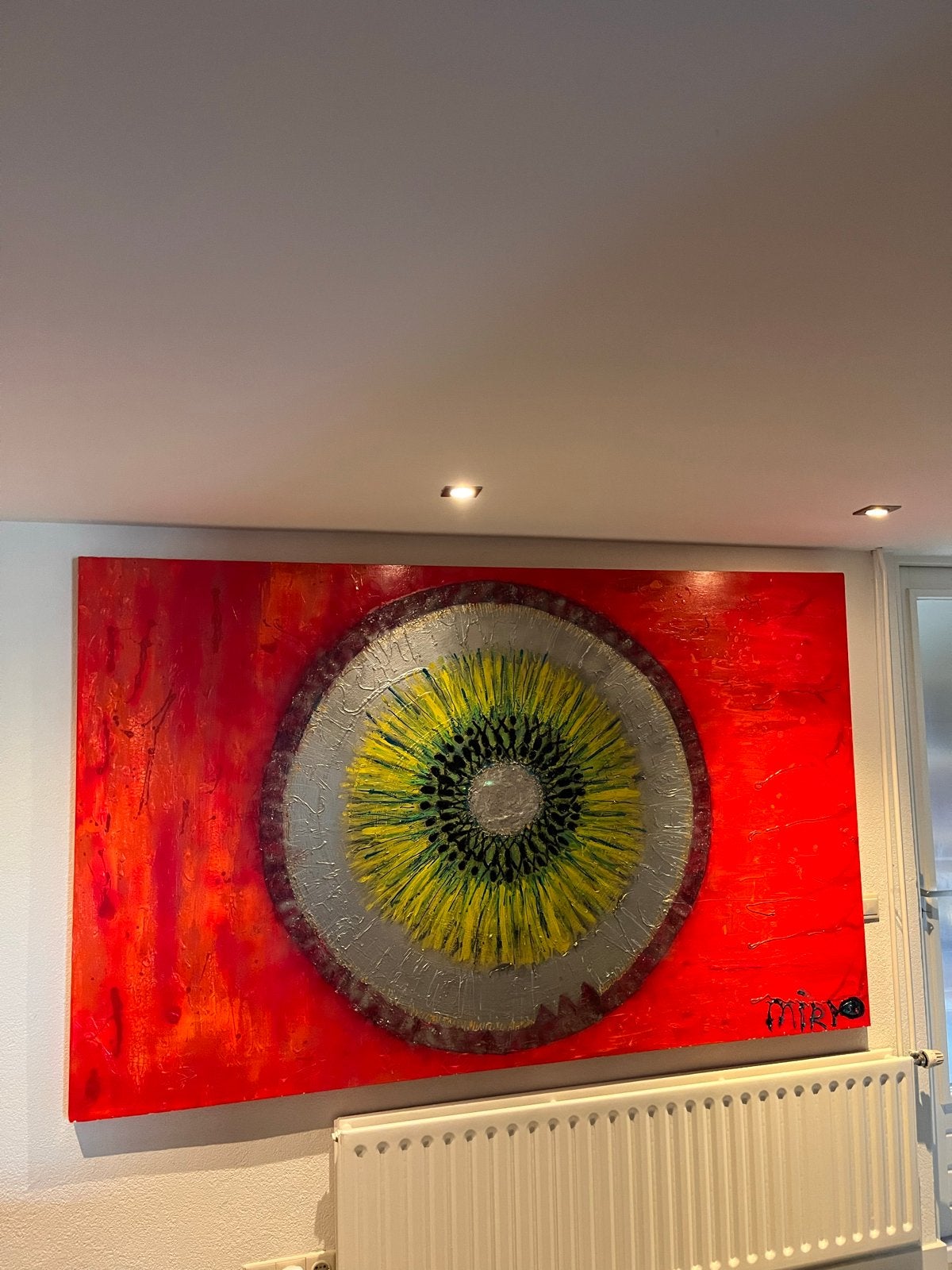 XL Schilderij Canvas 212x130 cm - Abstract Oog Design, Antiek en Kunst, Ophalen