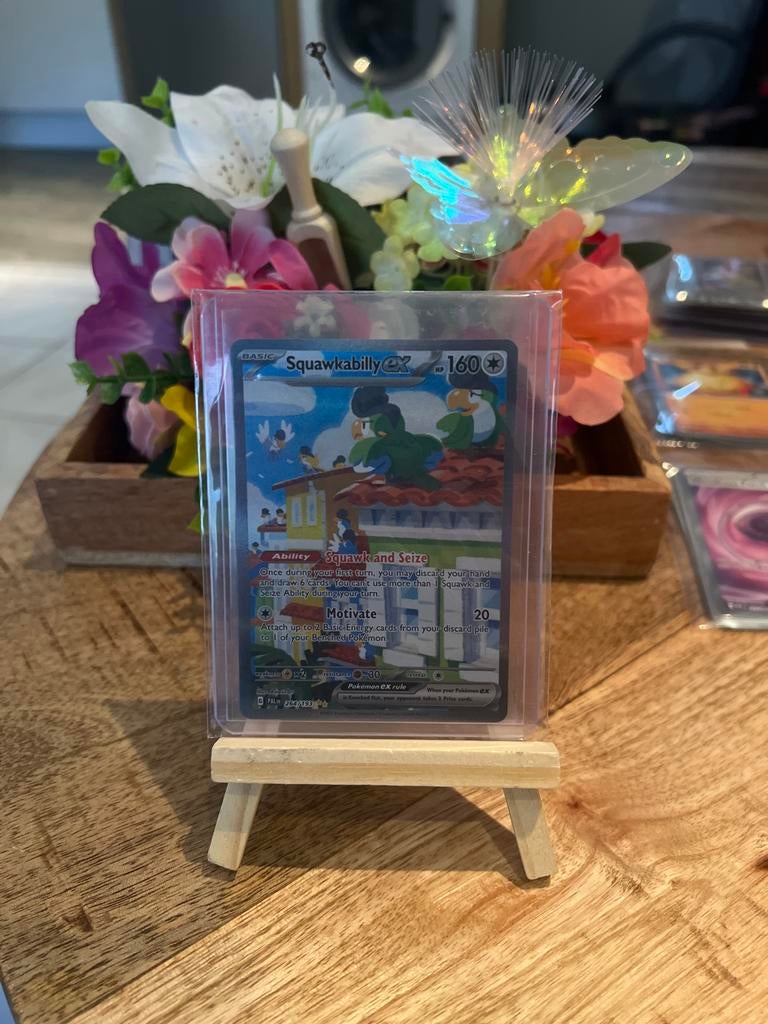 Pokémon kaart Squawkabilly ex 264/193, Ophalen of Verzenden, Zo goed als nieuw, Losse kaart, Foil