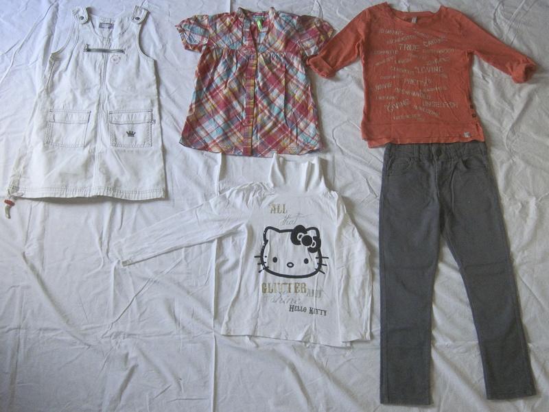 Pakket maat 122-128 meisje Hello Kitty Didi Blue Queen Hema, Ophalen, Gebruikt, Overige maten