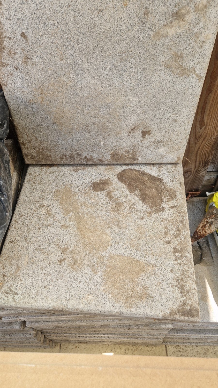 40x40 gebruikte grijze tuintegels. gratis op te halen., Tuin en Terras, Ophalen, Gebruikt, Beton, Terrastegels