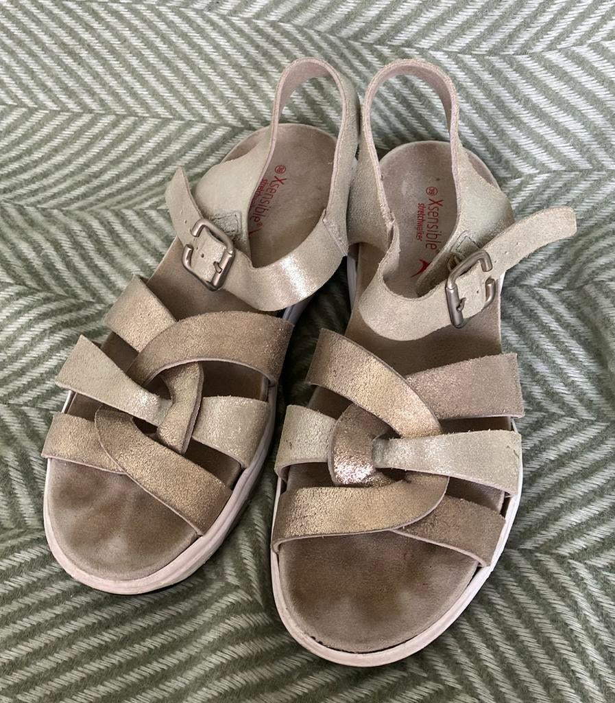 Xsensible sandalen mt 39 uitneembare binnenzool klitteband, Ophalen, Beige, Sandalen of Muiltjes, Gedragen