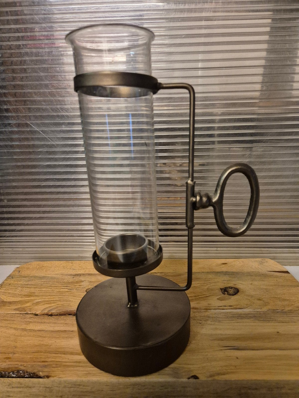 Kaarsenhouder met glas, Ophalen of Verzenden