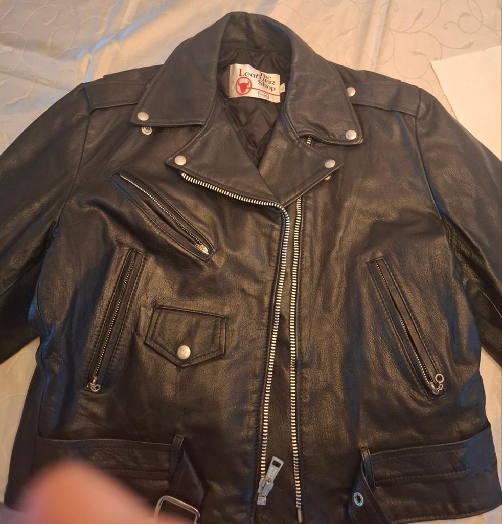 Stoere zwarte leren jas - Leather Shop, Ophalen, Maat 48/50 (M), Zwart, Leather Shop