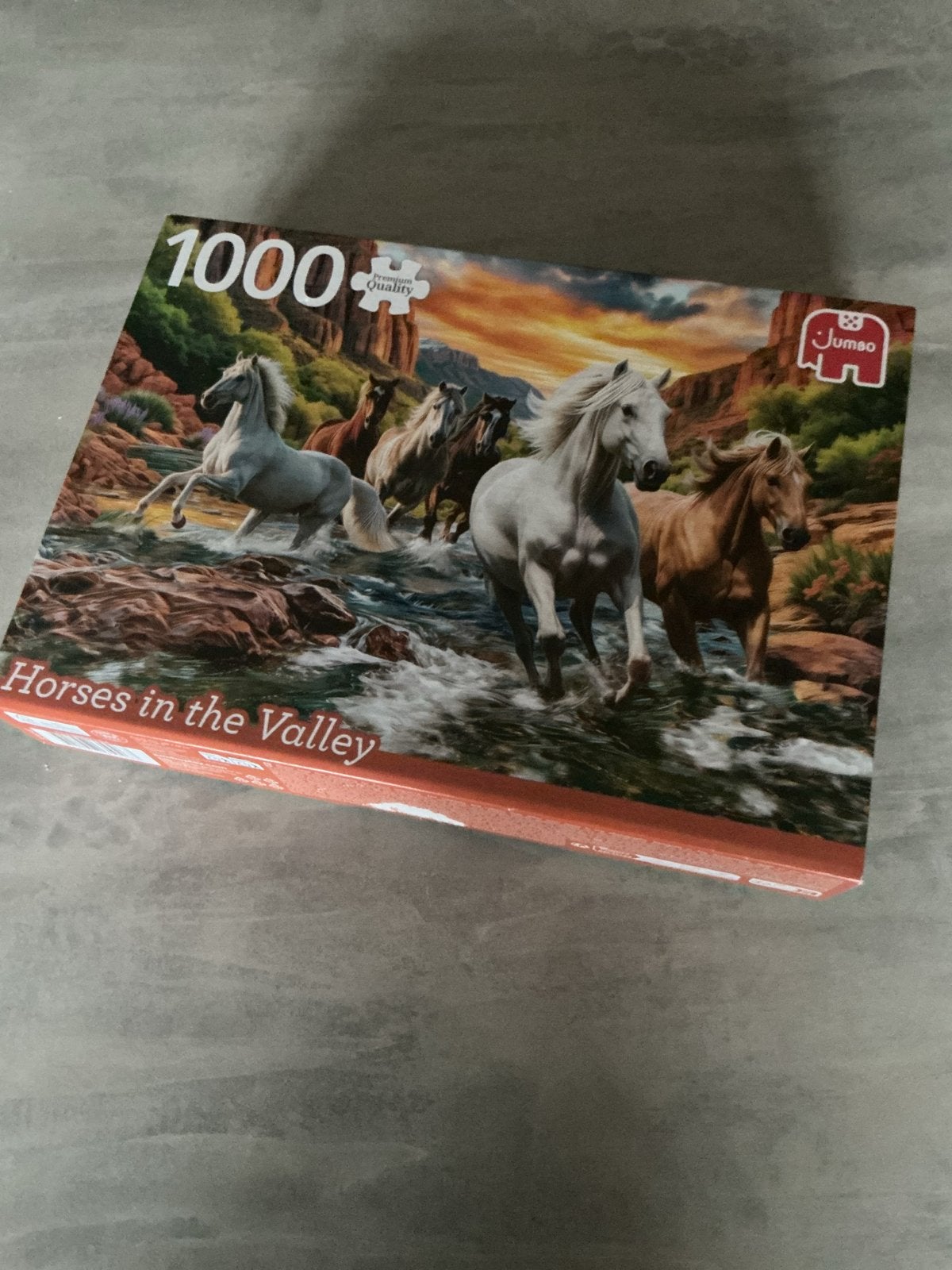 Jumbo Legpuzzel 1000 stukjes - Horses in the Valley, Ophalen of Verzenden, 500 t/m 1500 stukjes, Zo goed als nieuw, Legpuzzel