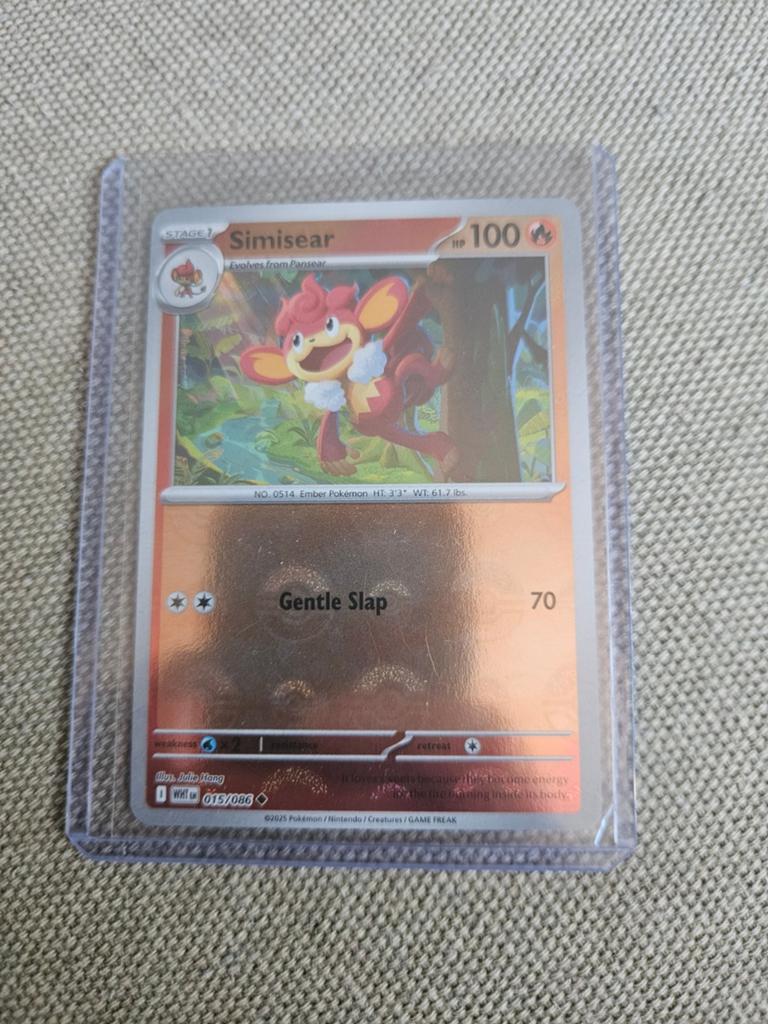 Simisear Pokémon kaart (Foil), Ophalen of Verzenden, Zo goed als nieuw, Losse kaart, Foil
