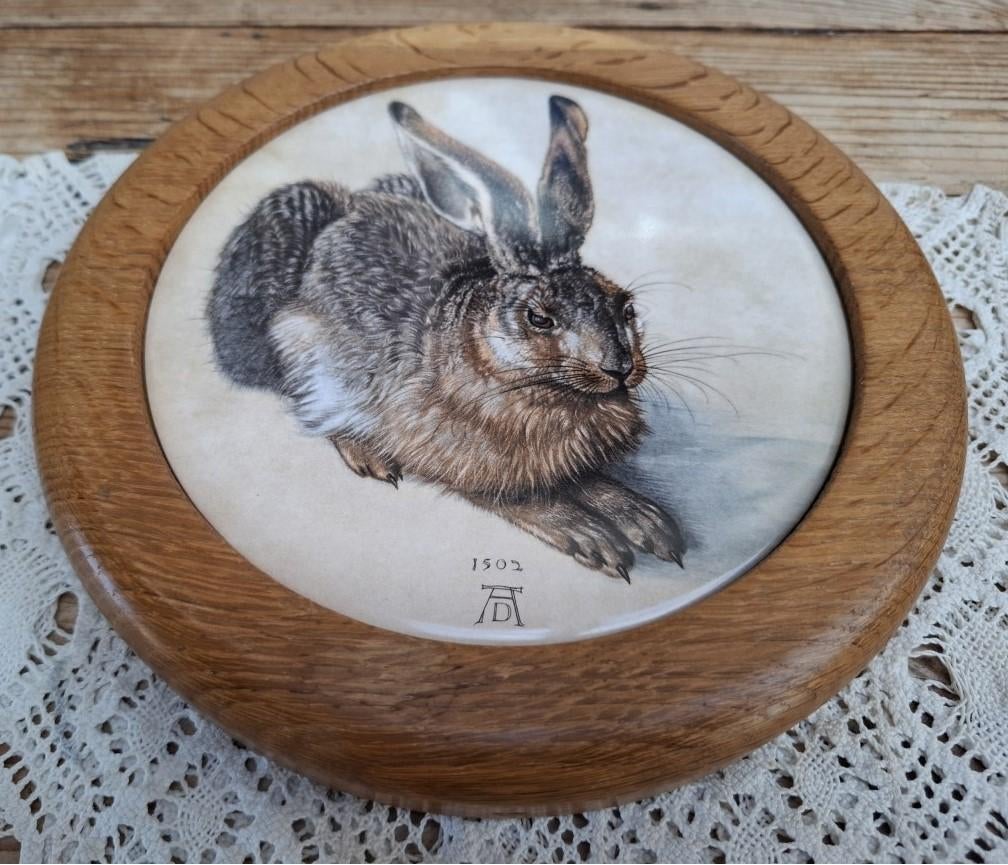 Ingelijste tegel, haas, Albrecht Dürer, Antiek en Kunst, Curiosa en Brocante, Ophalen of Verzenden