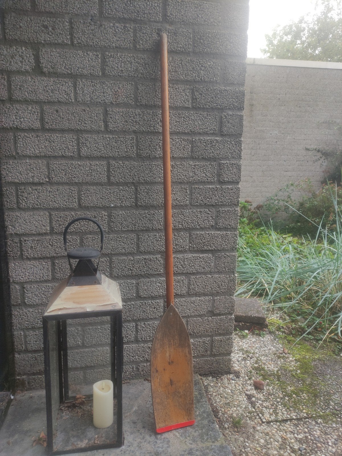 oude houten peddel, Ophalen, Gebruikt, Enkelbladige peddel