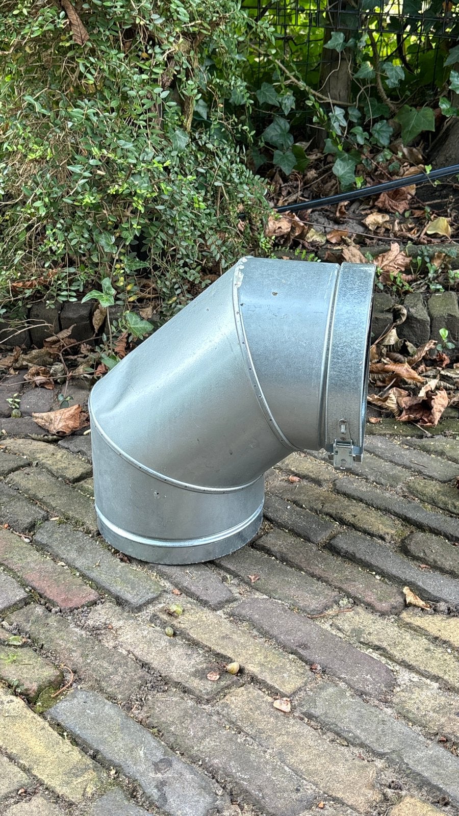 Poujoulat therminox dubbelwandige knie / 90 graden bocht, Houtkachel, Ophalen of Verzenden, Zo goed als nieuw, Inbouw