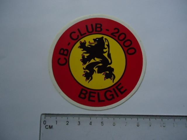 sticker oud CB CLUB Belgie 2000 retro radio amateur 27mc, Verzenden, Zo goed als nieuw, Bedrijf of Vereniging