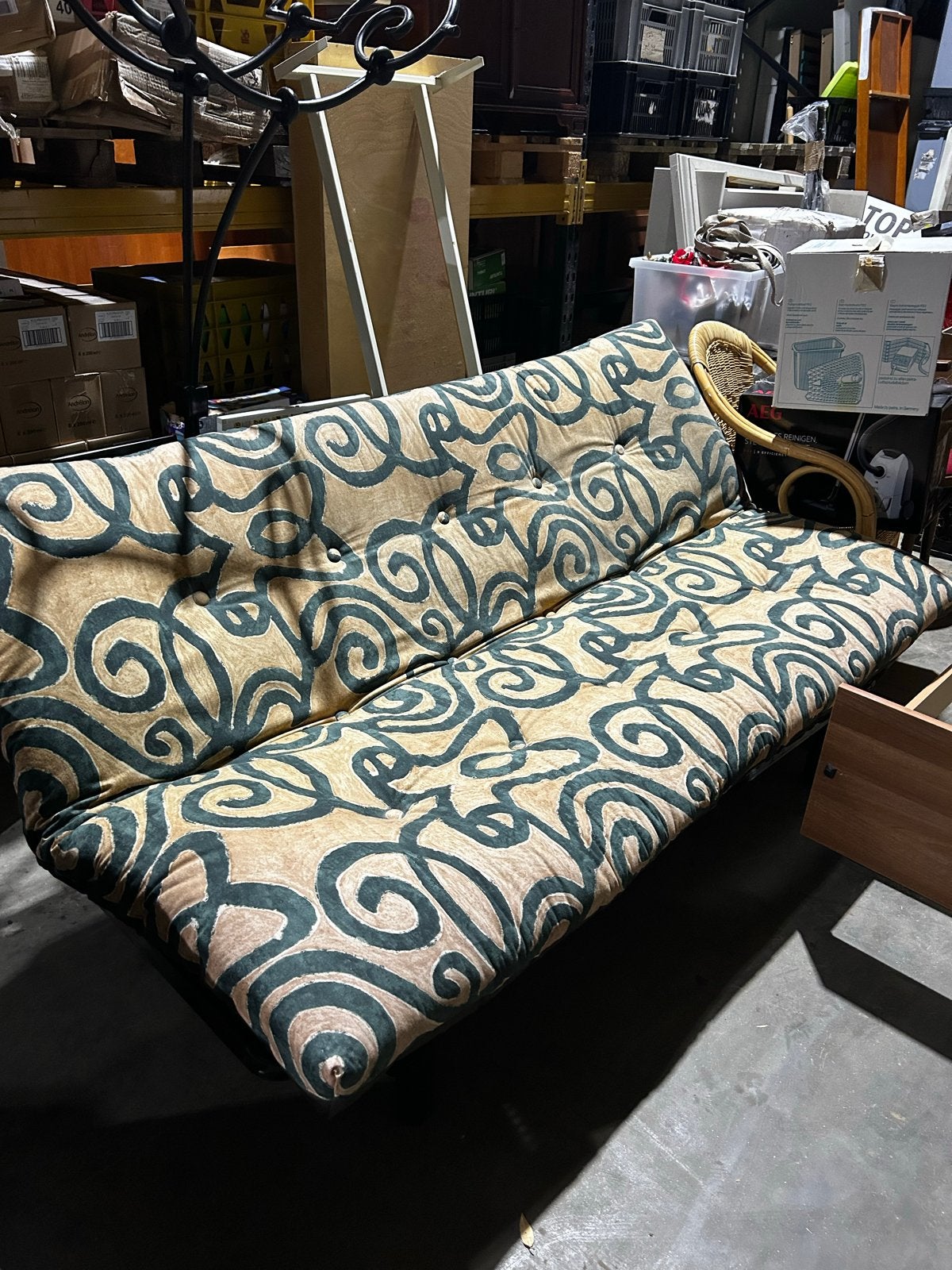 Futon slaapbank met uniek patroon, Ophalen, Gebruikt, Tweepersoons, Overige maten