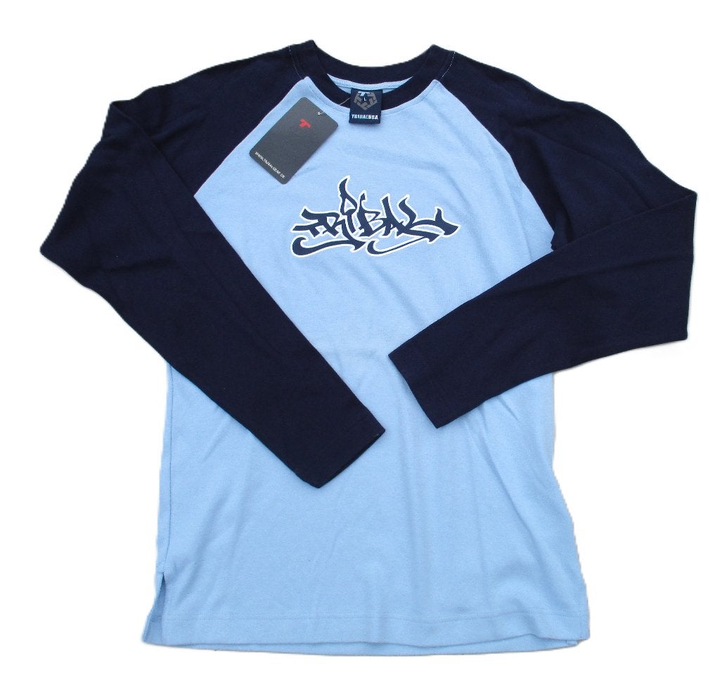 TRIBAL USA ULYSSES LONGSLEEVE SHIRT LIGHT BLUE / NAVY BLUE, Maat 52/54 (L), Blauw, Nieuw, Ophalen of Verzenden