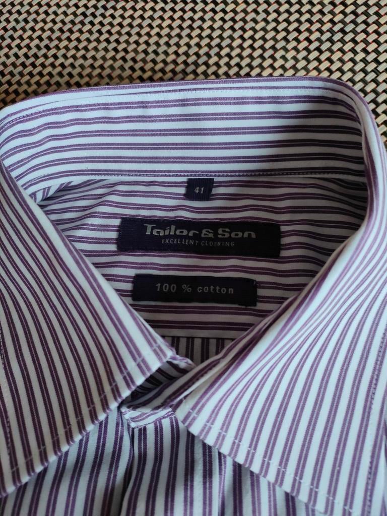 Overhemd Tailor & Son Nieuw!, Ophalen of Verzenden, Nieuw, Paars, Halswijdte 41/42 (L)