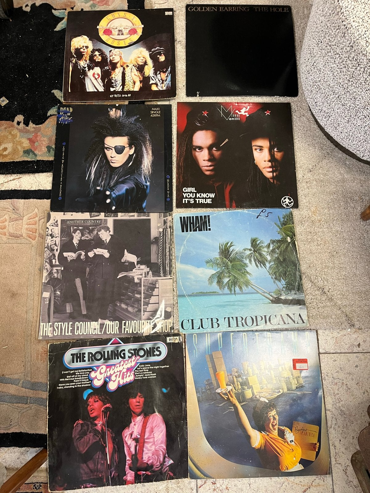 10 Pop LP's: Supertramp, Rolling Stones, Milli Vanilli, Wham, Ophalen of Verzenden, 1980 - 1989, Gebruikt, 12 inch