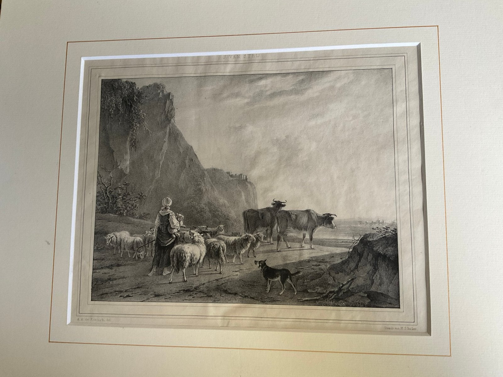 Landschap, Antiek en Kunst, Kunst | Etsen en Gravures, Ophalen of Verzenden