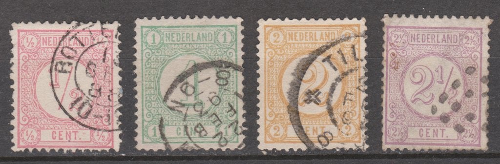NVPH 30 31 32 33 geb Cijfer 1876 ; OUD NEDERLAND P/STUK, Ophalen of Verzenden, T/m 1940, Gestempeld