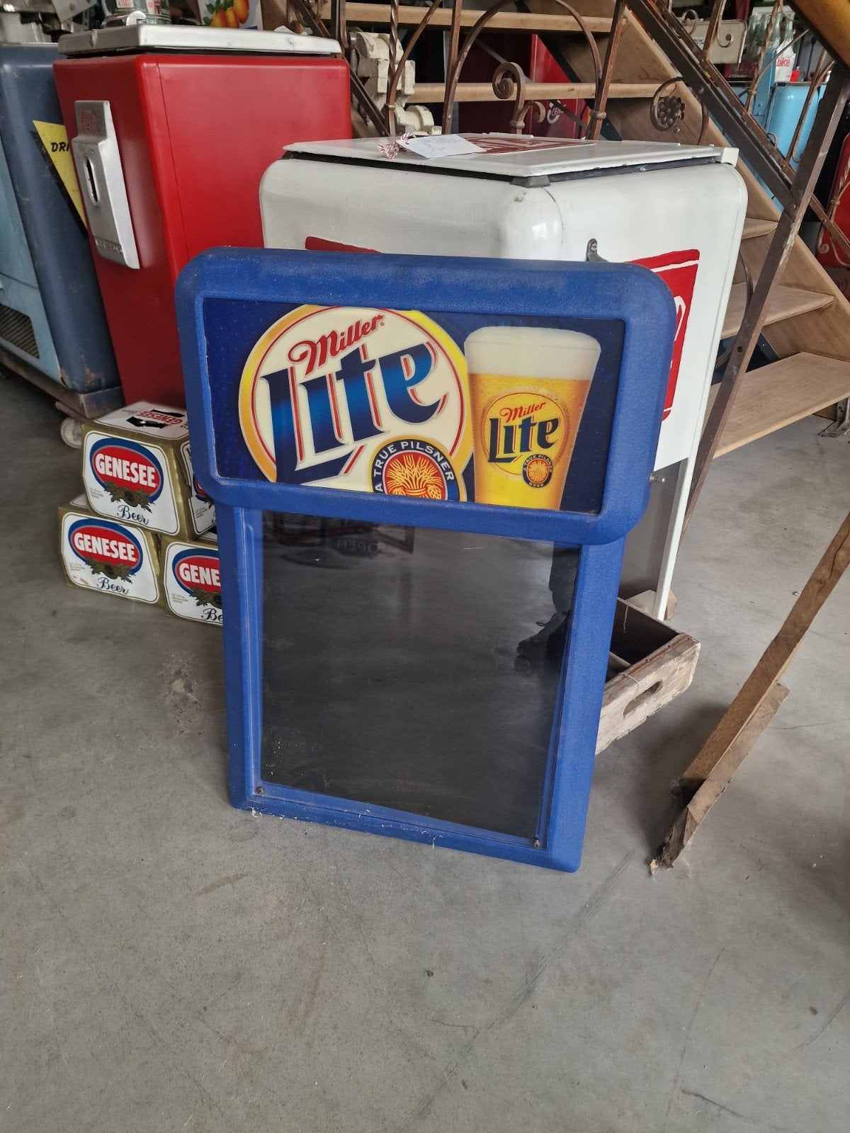 lite miller lichtbak met schrijffunctie, Ophalen, Gebruikt, Reclamebord, Plaat of Schild, Overige merken