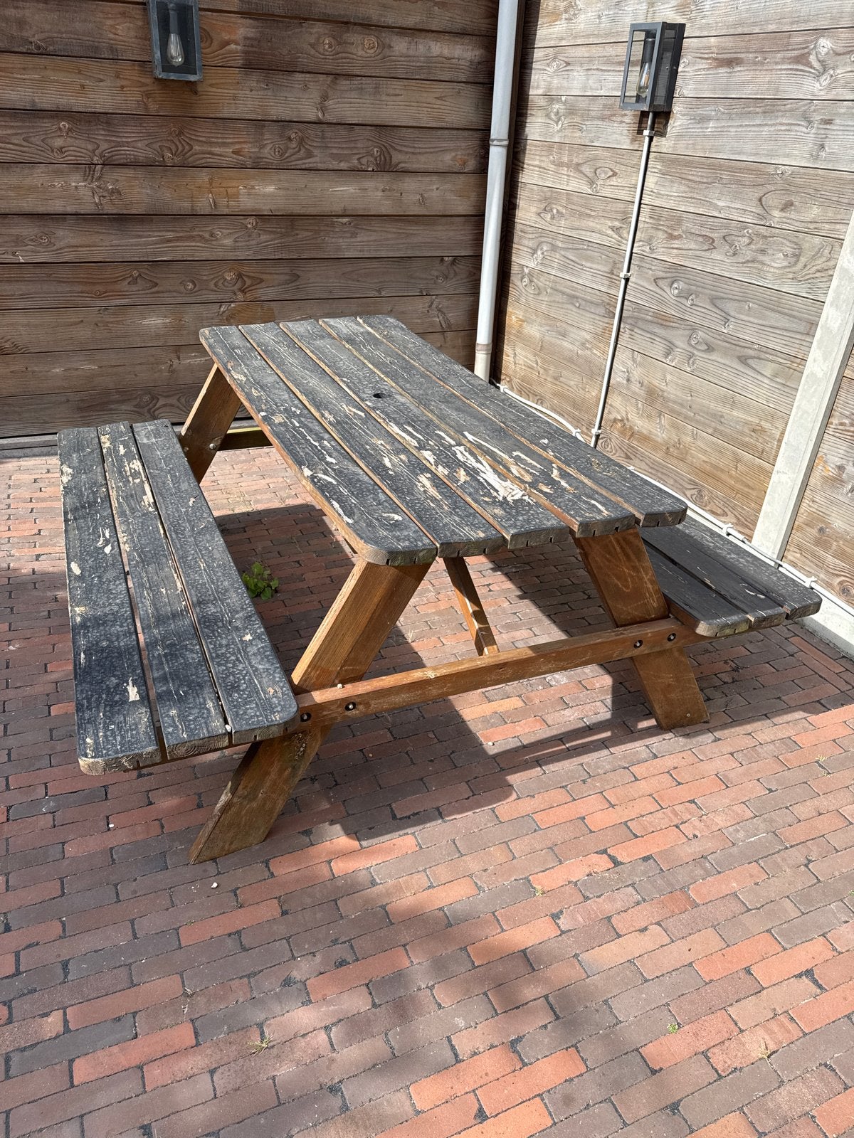 Gebruikte picknicktafel van hout, Ophalen, Gebruikt, Rechthoekig, Hout