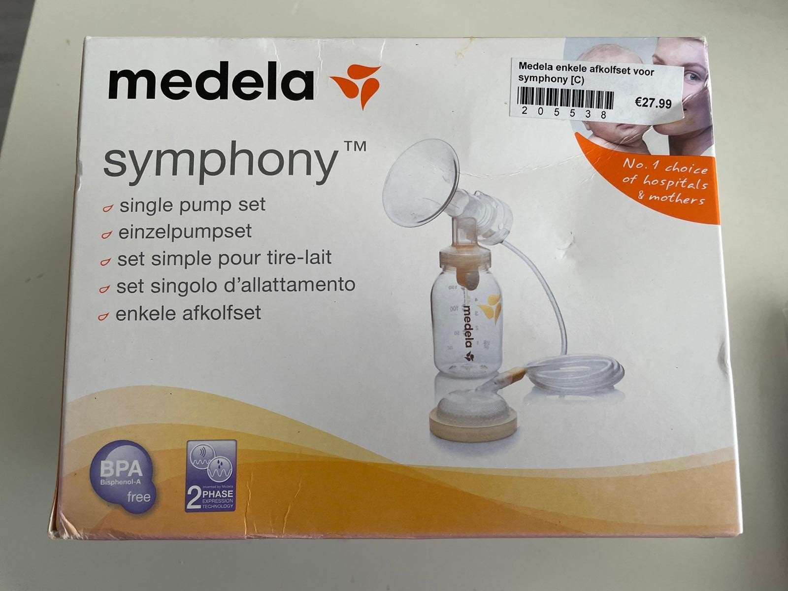 Nieuw in doos ! Medela Symphony Afkolfset
Merk, Ophalen of Verzenden, Nieuw, Borstkolf, Overige merken