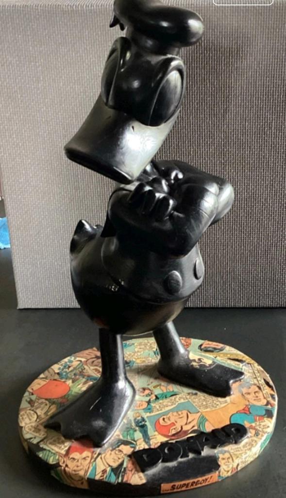 Uniek Custom Pop Art Donald Duck Beeld - Zwart & Modern, Ophalen of Verzenden