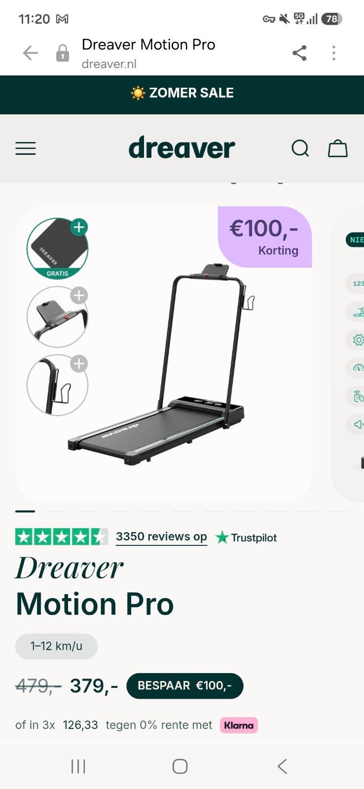 Dreave Motion Pro Loopband - Nieuw in doos, Ophalen, Nieuw, Metaal, Loopband