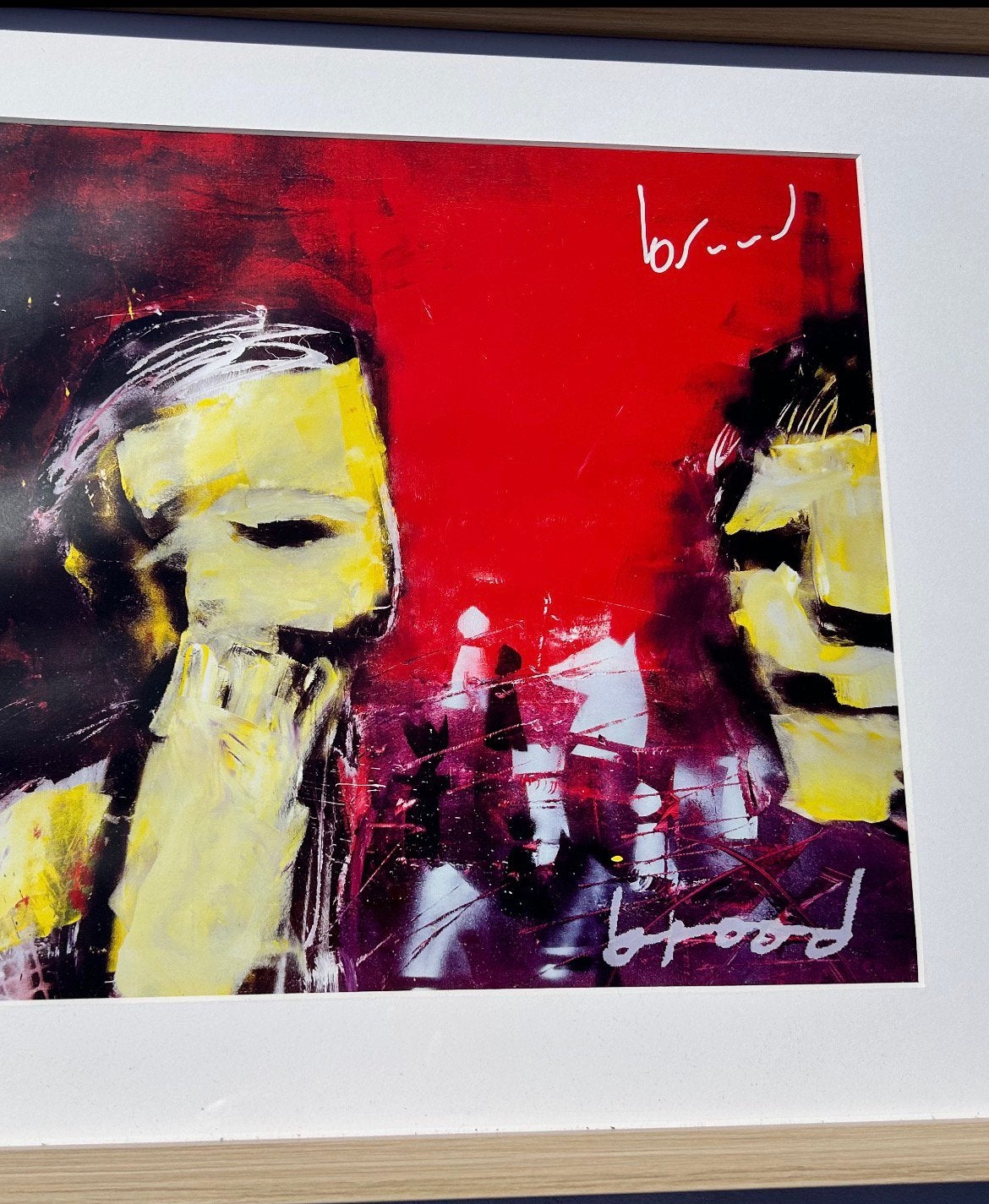 Herman Brood hand gesigneerd werk professioneel ingelijst, Met passe-partout, Ophalen of Verzenden, Portret en Figuren, Zeefdruk