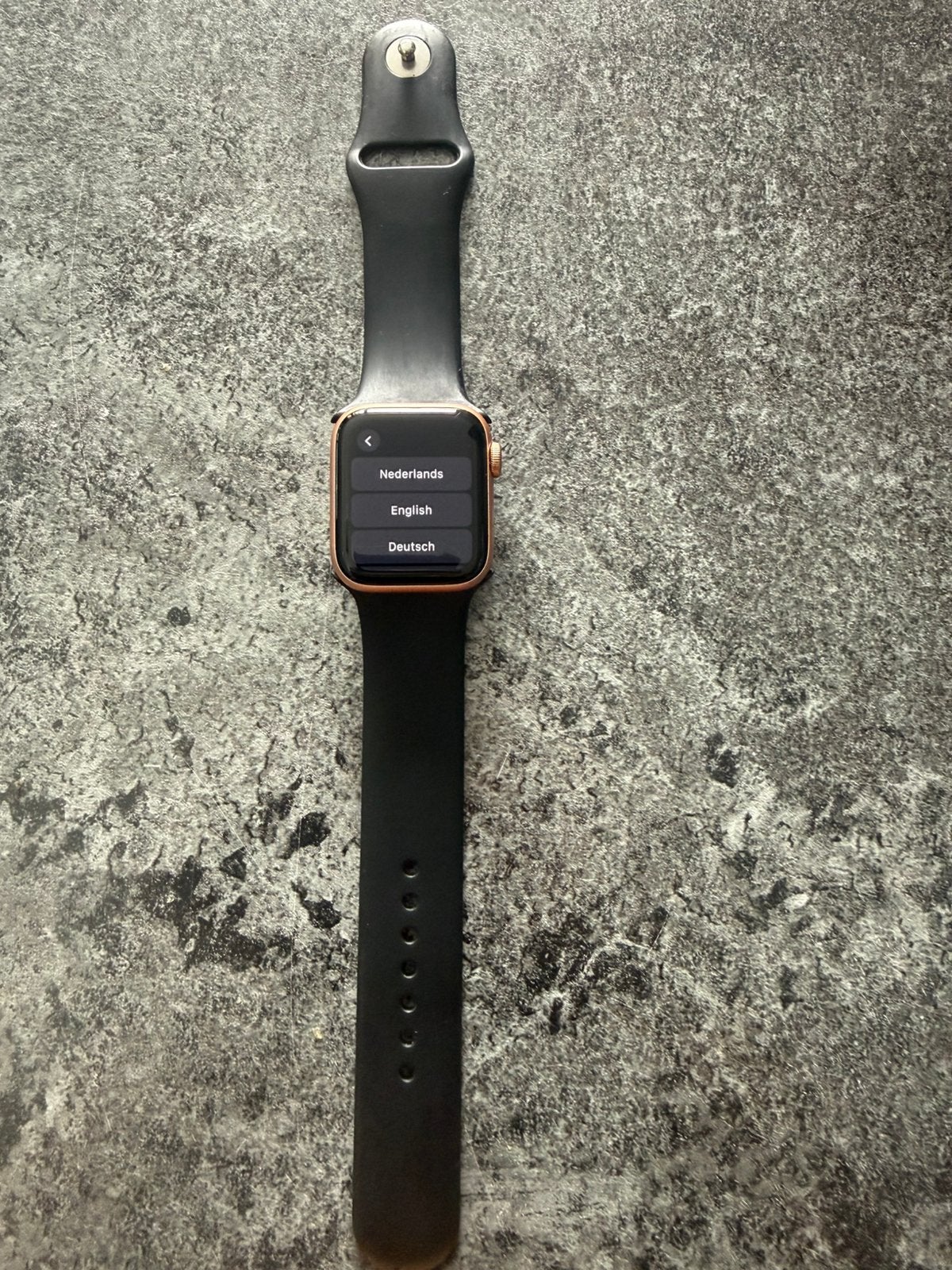 Apple Watch Series 4 GPS 44mm Roségoud Zwart met lader, Hartslag, Zwart, IOS, Ophalen of Verzenden