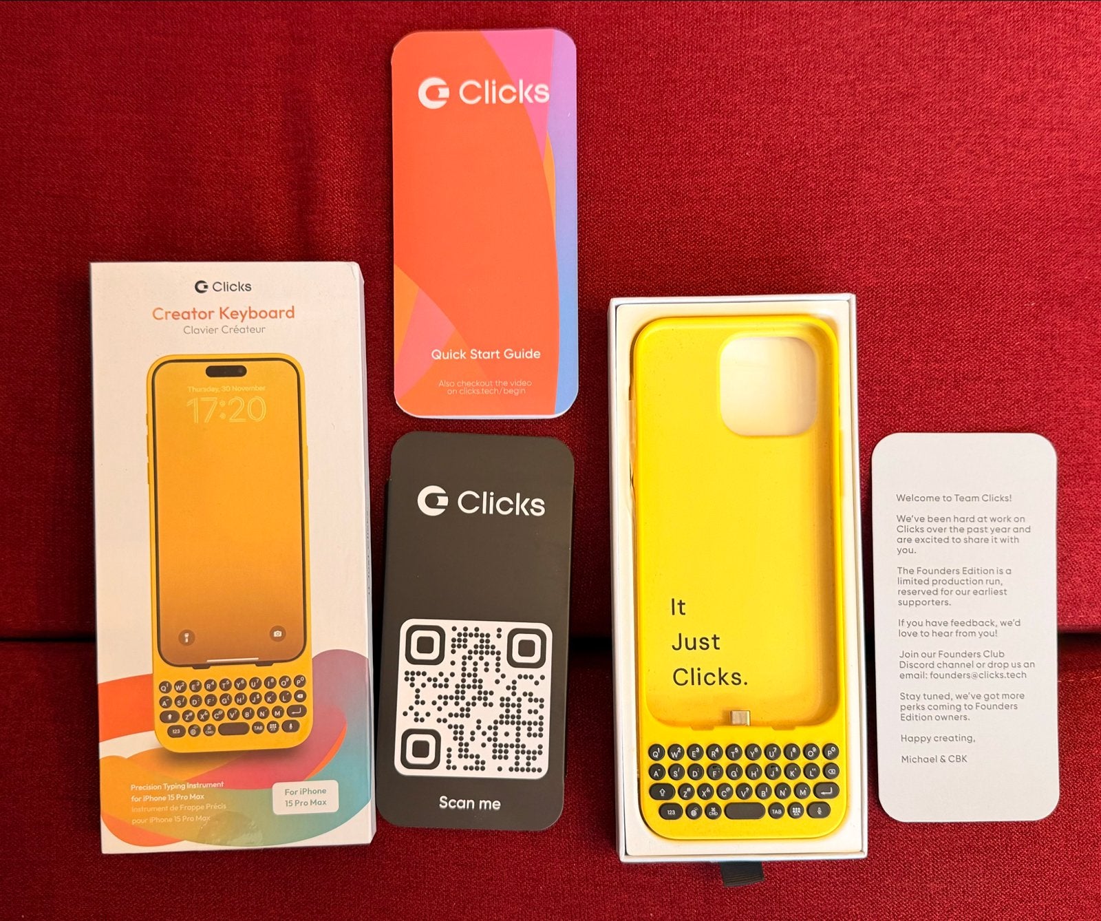 Clicks Creator Keyboard iPhone 15 Pro Max — Founders Edition, Kunststof, Clicks, Hoesje of Tasje, Zo goed als nieuw