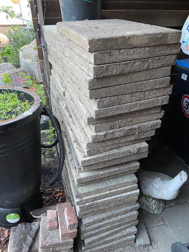 Gratis grindtegels, Tuin en Terras, Tegels en Klinkers, Ophalen, Gebruikt, Beton, Terrastegels