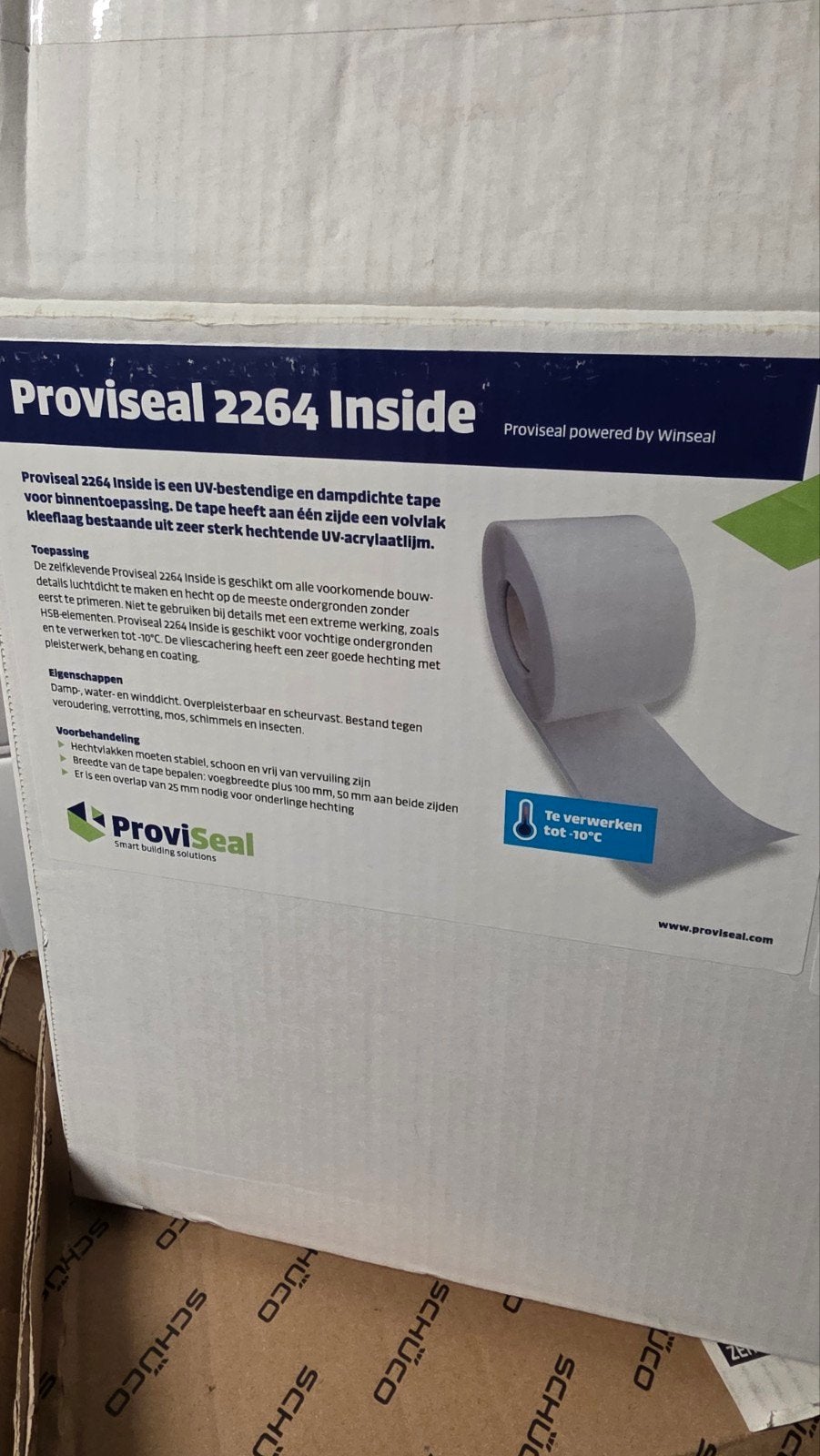 Proviseal 2264 Inside dampdichte tape voor binnen 6 Rollen, Ophalen of Verzenden, Nieuw, 100 tot 250 mm, Overige typen