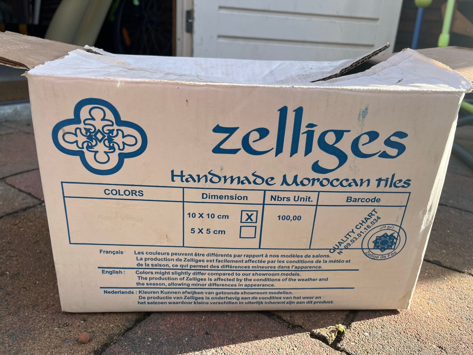 Zellige Marokkaanse tegels 10x10 cm - Handgemaakt, Doe-het-zelf en Verbouw, Ophalen, Nieuw, Minder dan 20 cm, Minder dan 20 cm