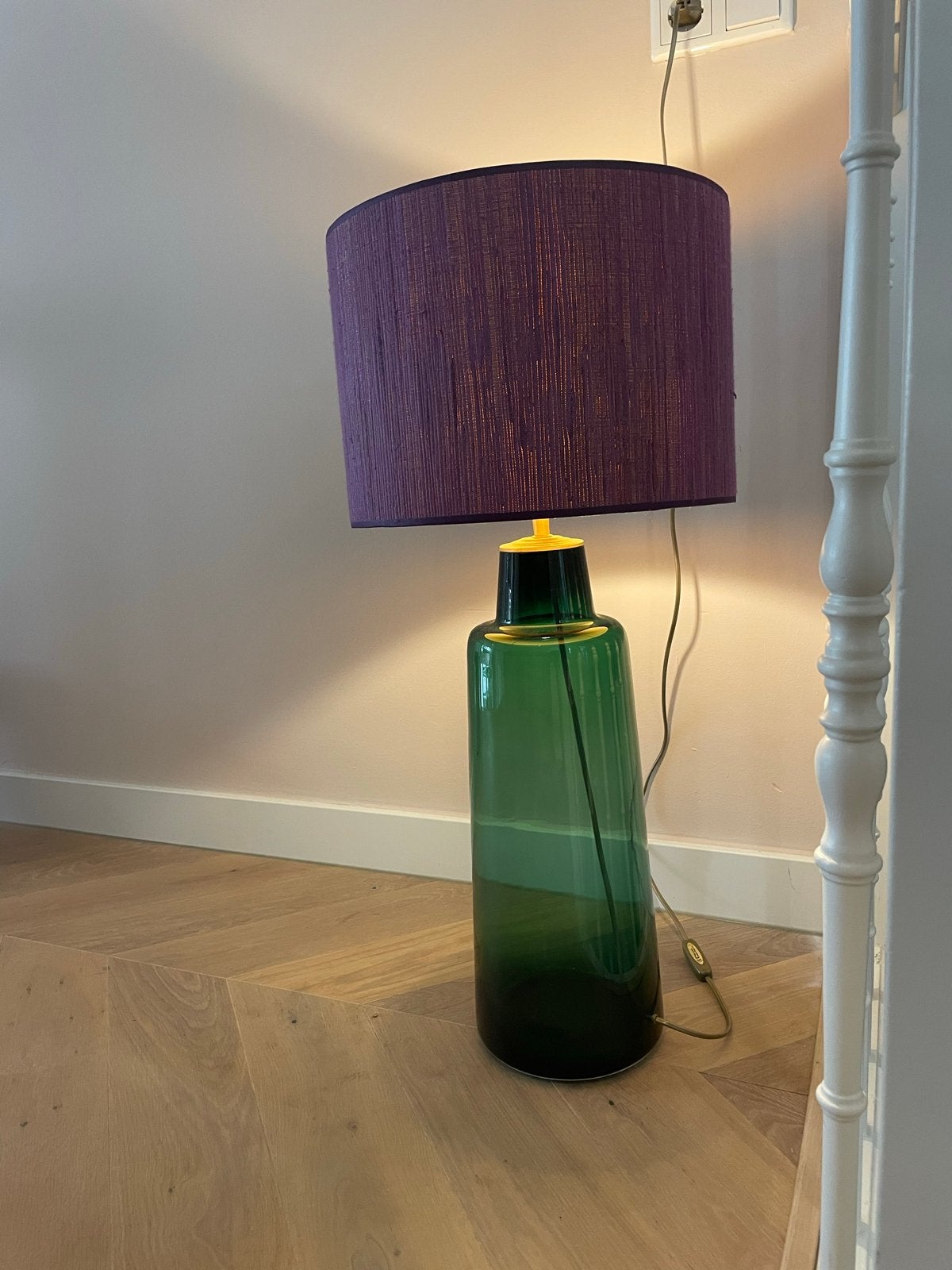 Madame Garage Lamp Groen Paars Goud - Zo goed als nieuw, Ophalen, Zo goed als nieuw, Glas, 100 tot 150 cm