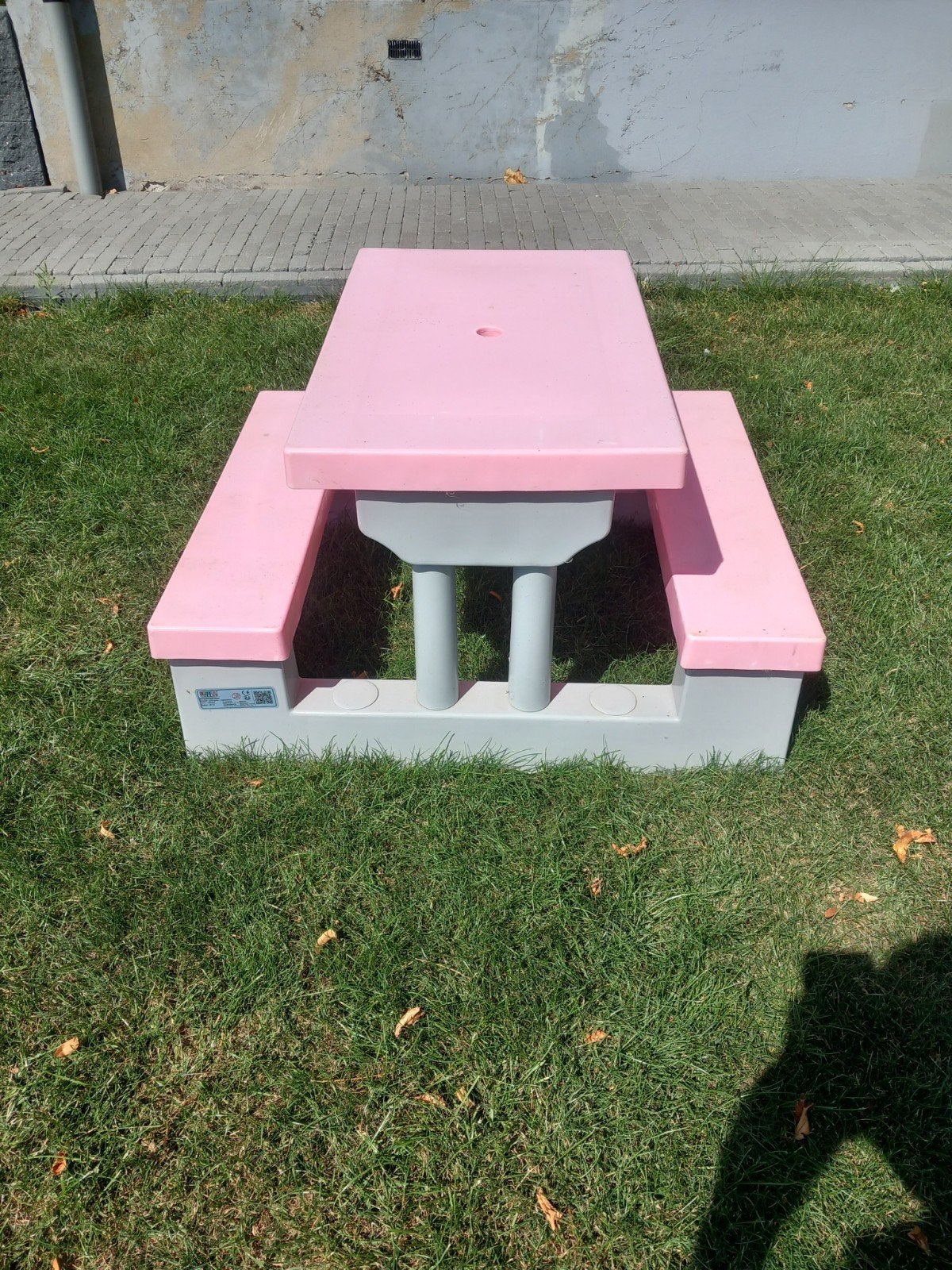 Roze kinderpicknicktafel - Ideaal voor buiten spelen!, Kinderpicknicktafel, Overige materialen, Gebruikt, Ophalen of Verzenden