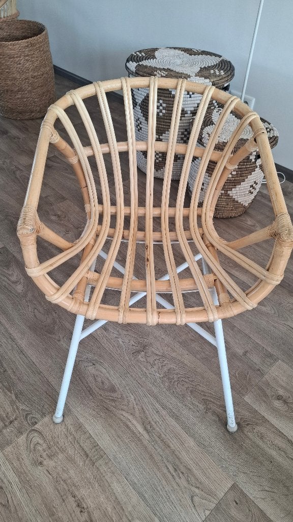 Eetkamerstoelen 4 stuks, Huis en Inrichting, Stoelen, Ophalen, Bruin, Riet of Rotan, Zo goed als nieuw