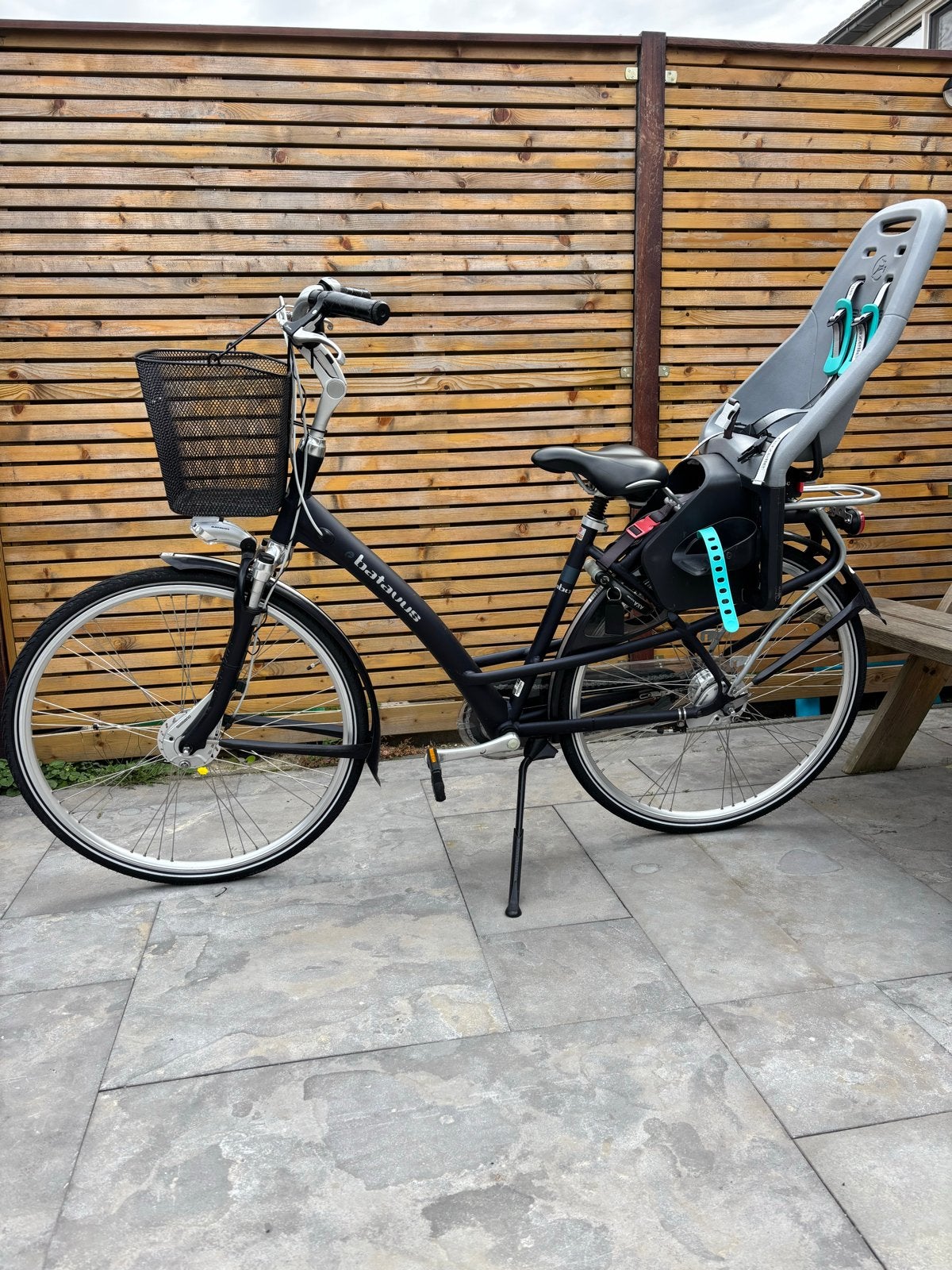Batavus Mambo damesfiets met Yepp kinderzitje en mand, Ophalen, 47 tot 50 cm, Batavus, Trommelrem