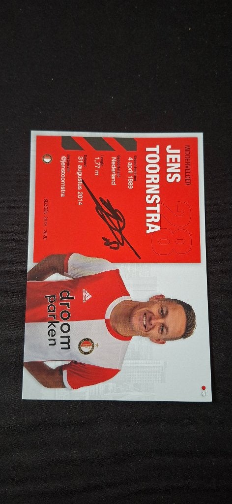Spelerskaart met handtekening; Jens Toornstra # Feyenoord, Verzamelen, Ophalen of Verzenden, Nieuw, Feyenoord, Spelerskaart