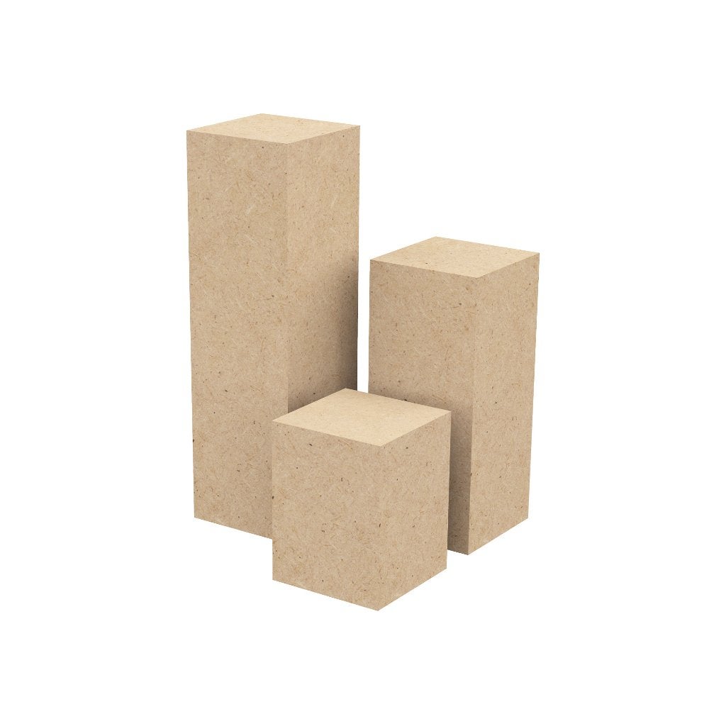 Set van 3 grote MDF zuilen / sokkels – 30 x 30 cm, Ophalen, Nieuw
