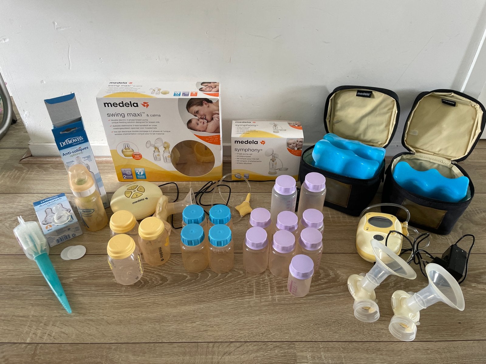 Medela Borstkolf Set: Swing Maxi, Symphony, Freesty & Access, Ophalen of Verzenden, Gebruikt, Borstkolf