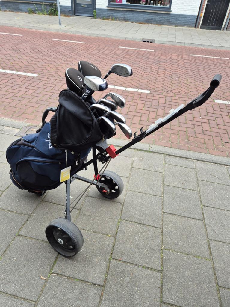 Golfkar met golfset Bay Hill, Sport en Fitness, Golf, Ophalen, Gebruikt, Onbekend, Onbekend