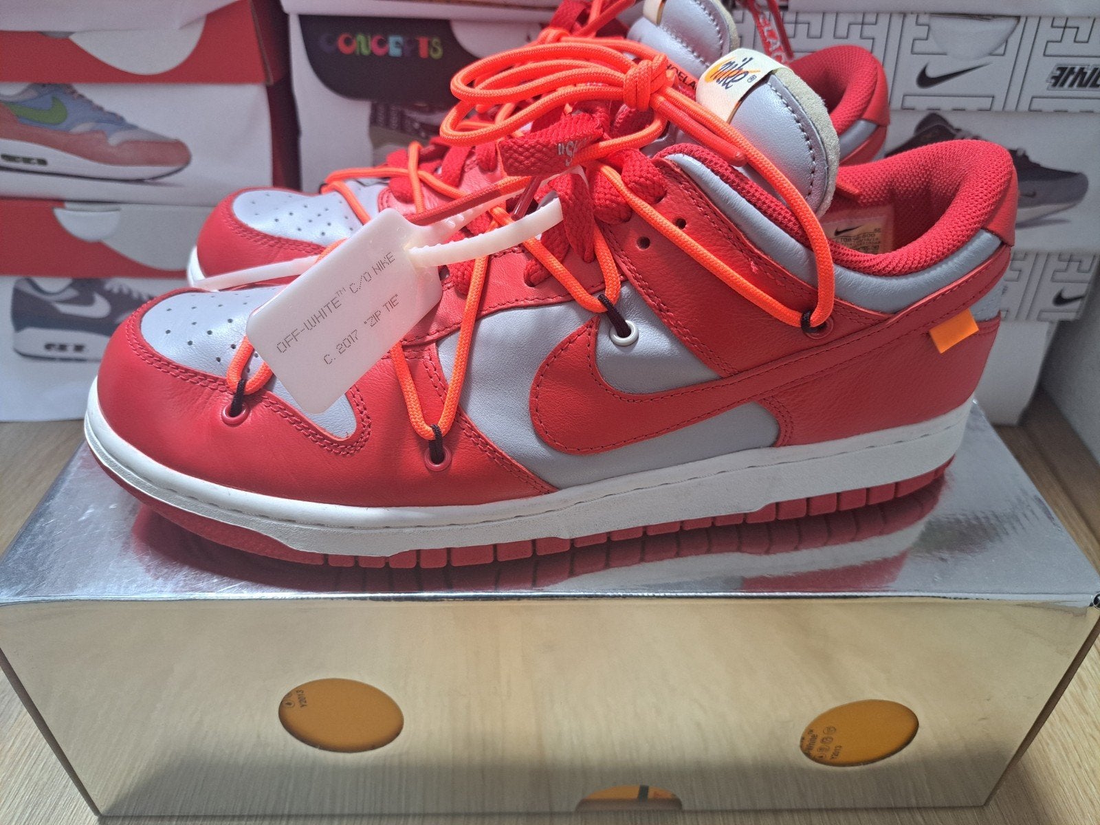 Nike Dunk Low Off White University Red EU 44, Kleding | Heren, Schoenen, Ophalen, Overige kleuren, Nike, Sneakers of Gympen