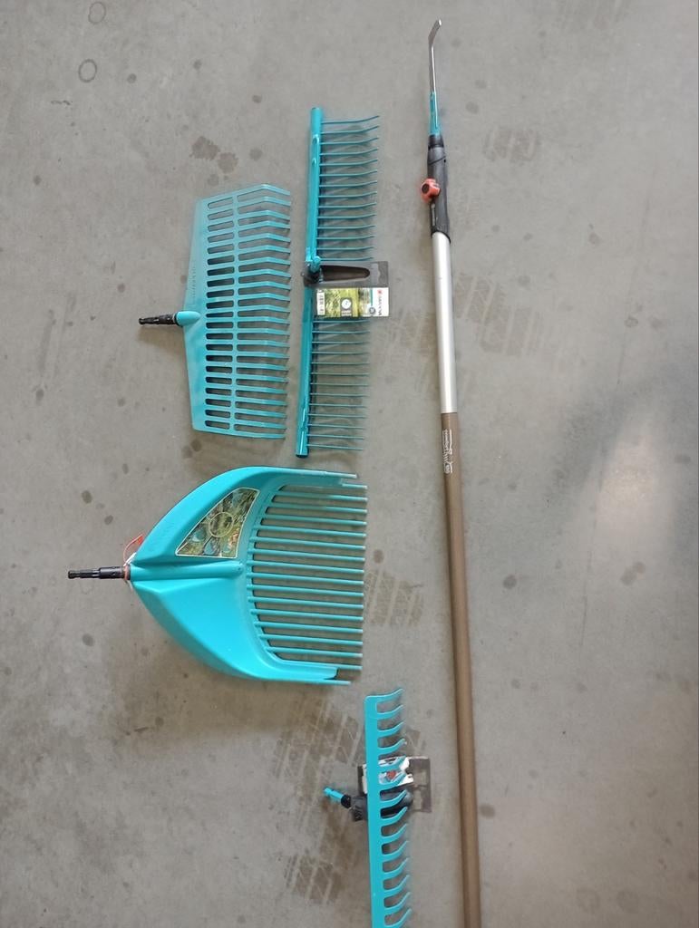Gardena Combisystem Harken en Bladveger Set, Ophalen, Nieuw, Hark, Gardena