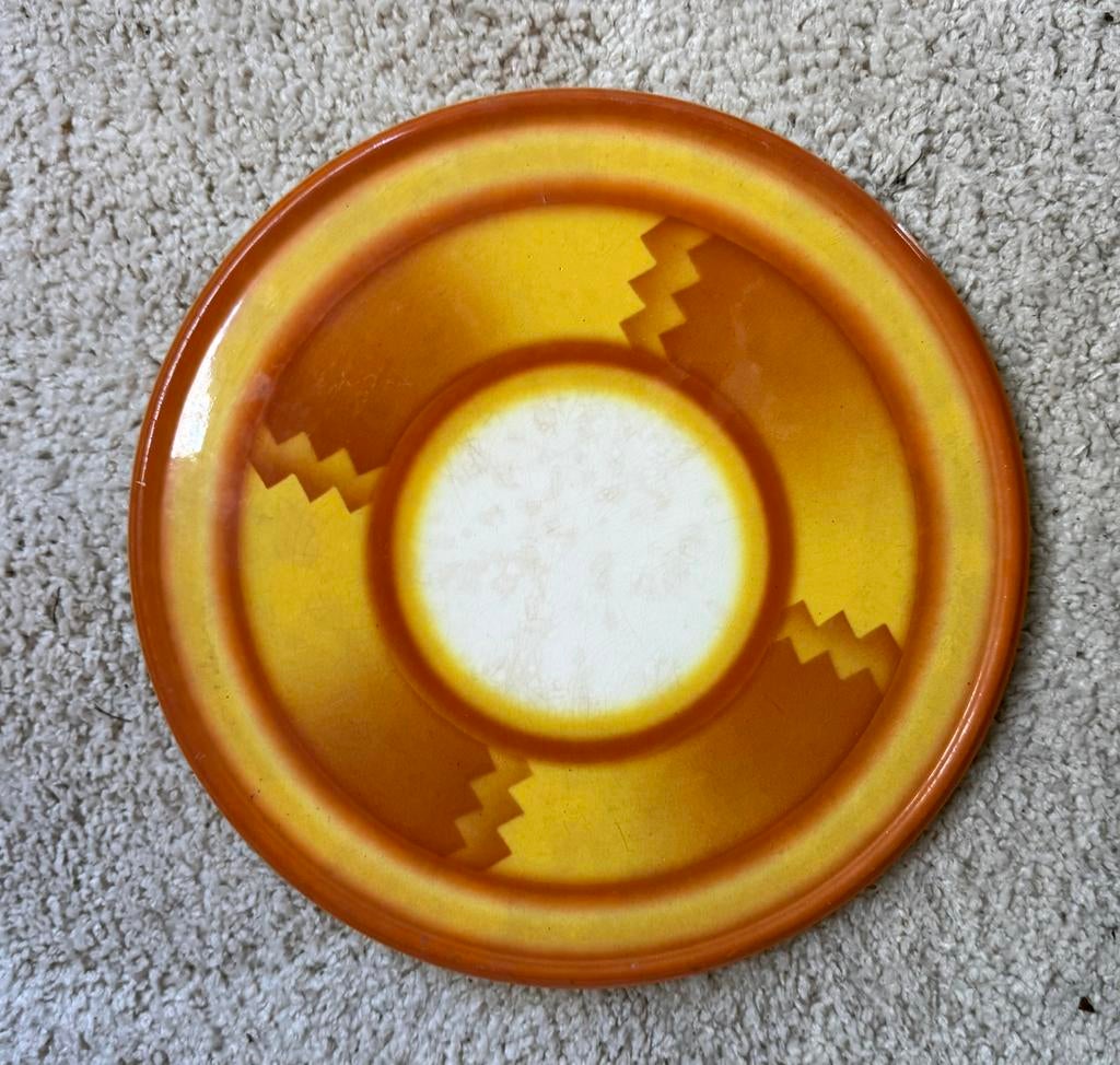 Vintage art deco motief, oranje, merk AMA Untucht 8125, Antiek en Kunst, Ophalen of Verzenden