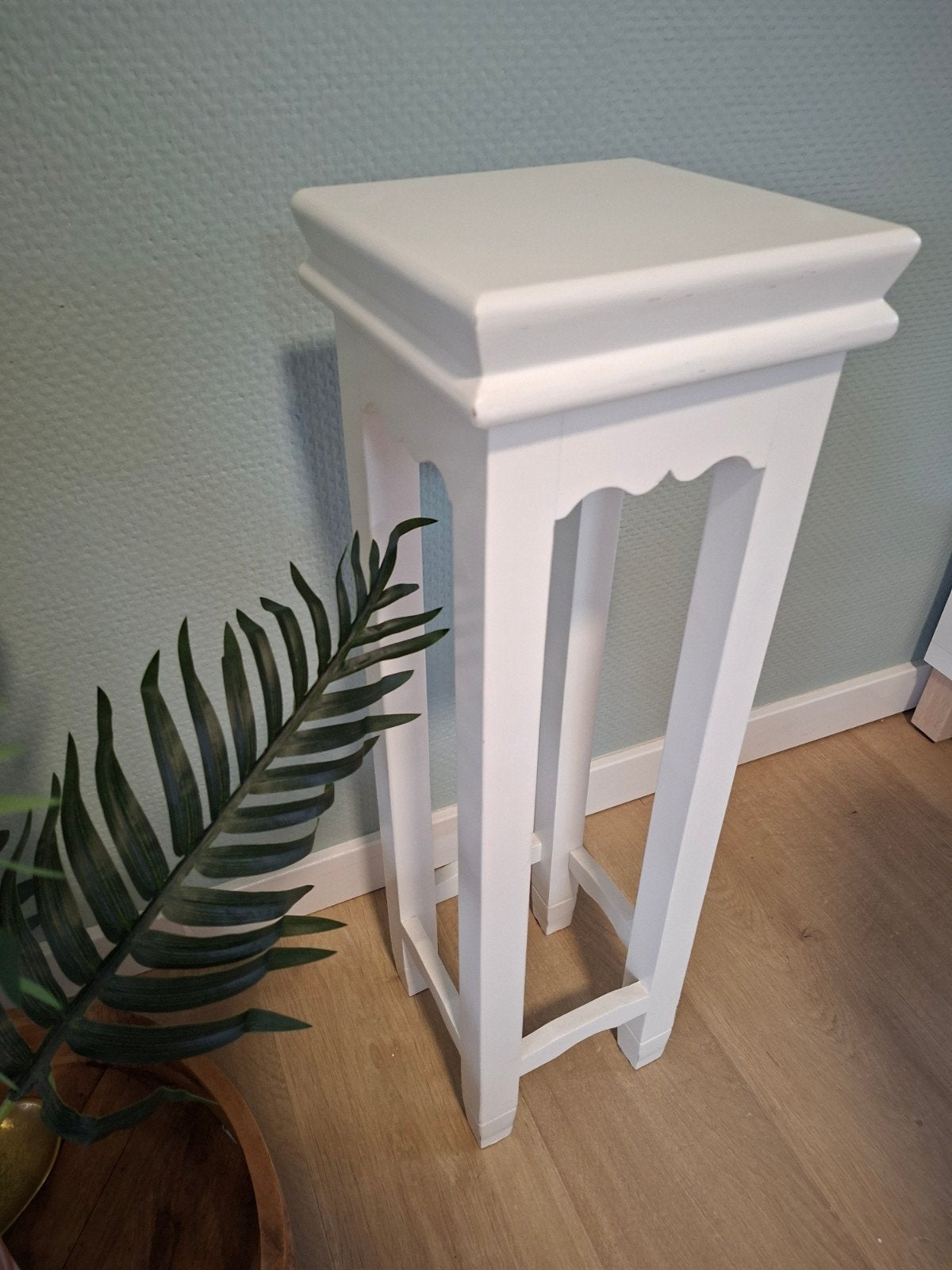 Witte plantenzuil/sidetable/tafeltje 70cm hoog, Ophalen, Gebruikt, Wit