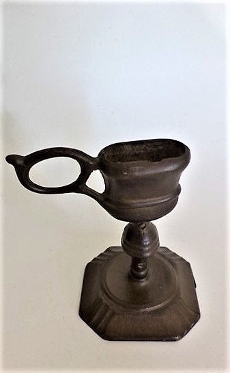 Oude brons/messing Kaarsensnuiter met bijbehorende houder, Ophalen of Verzenden