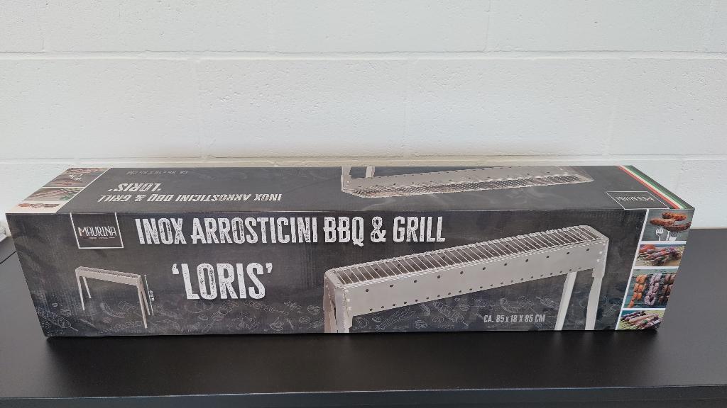 Maurina - arrosticini BBQ Loris - 85cm - Inox - 50 stokjes, Ophalen of Verzenden, Nieuw, Maurina