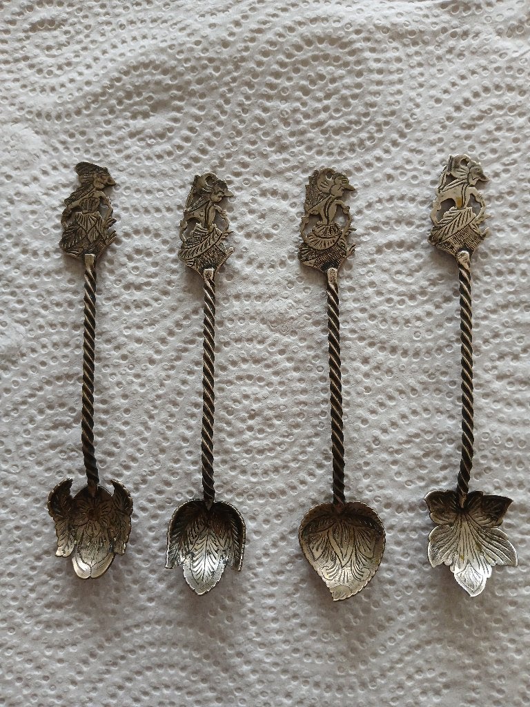 Djokja zilveren  lepeltjes 4st., Ophalen of Verzenden, Zilver