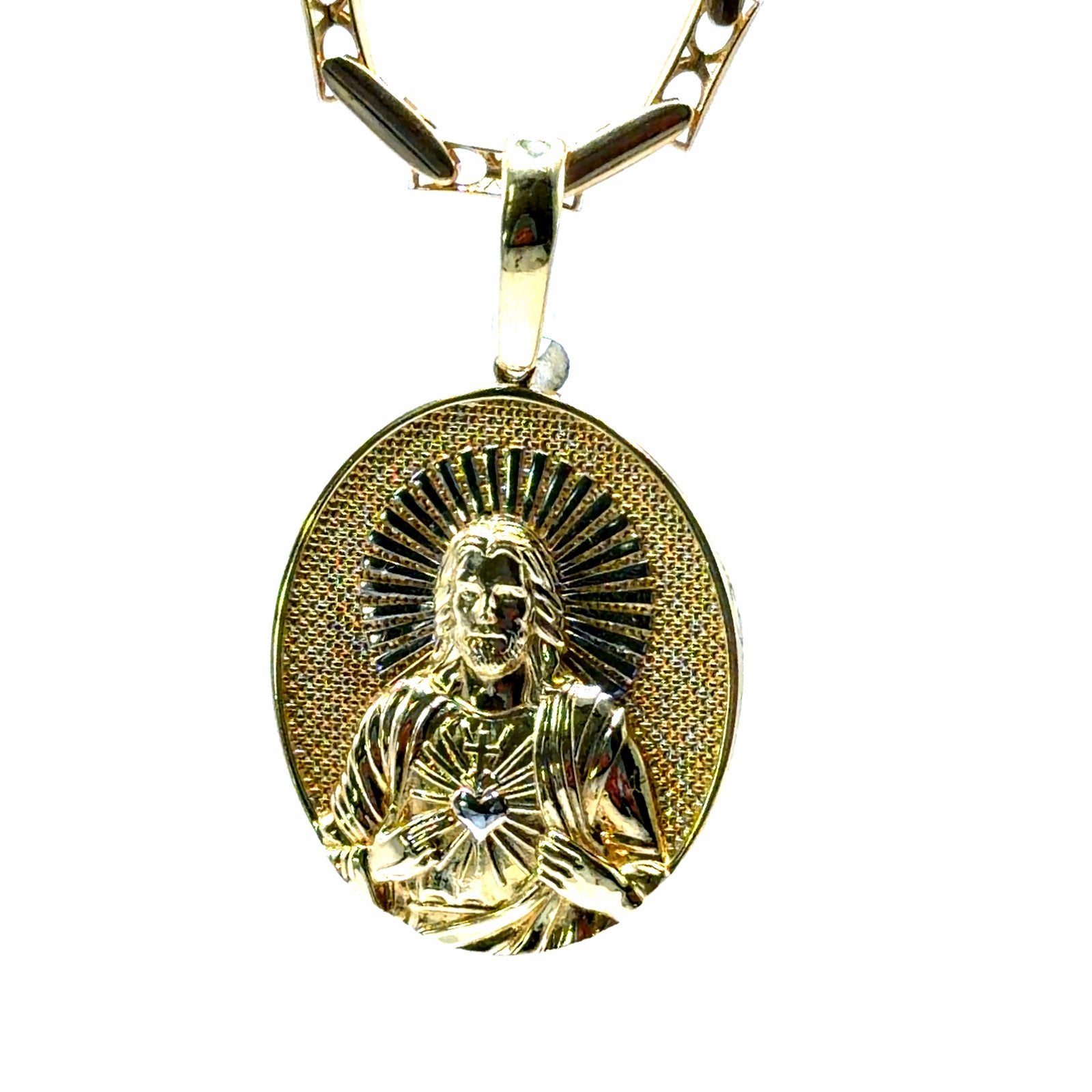 Gouden hanger 14kt met Jezus figuur, Overige voorstellingen, W, Nieuw, Ophalen of Verzenden