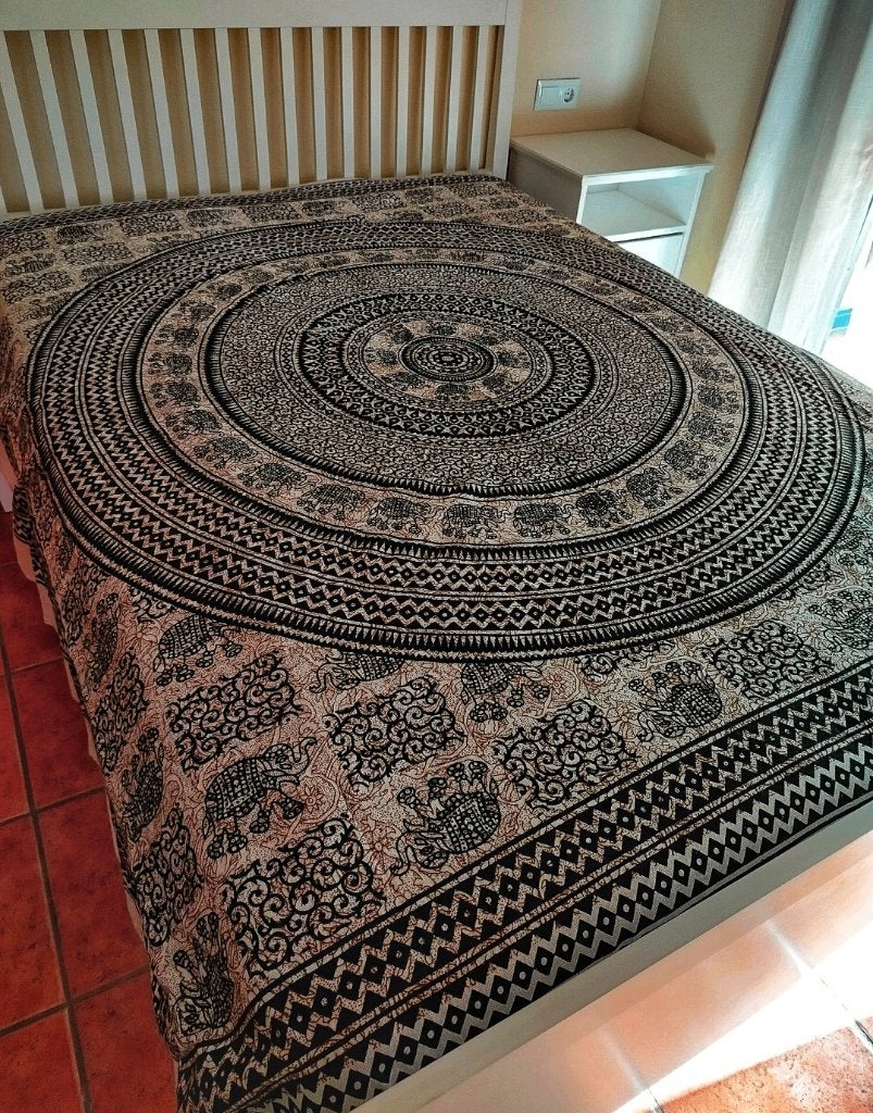 SPREI / BED / STRAND / BANK / 210240 CM ꩜, Zwart, Linnen, Overige typen, Ophalen of Verzenden