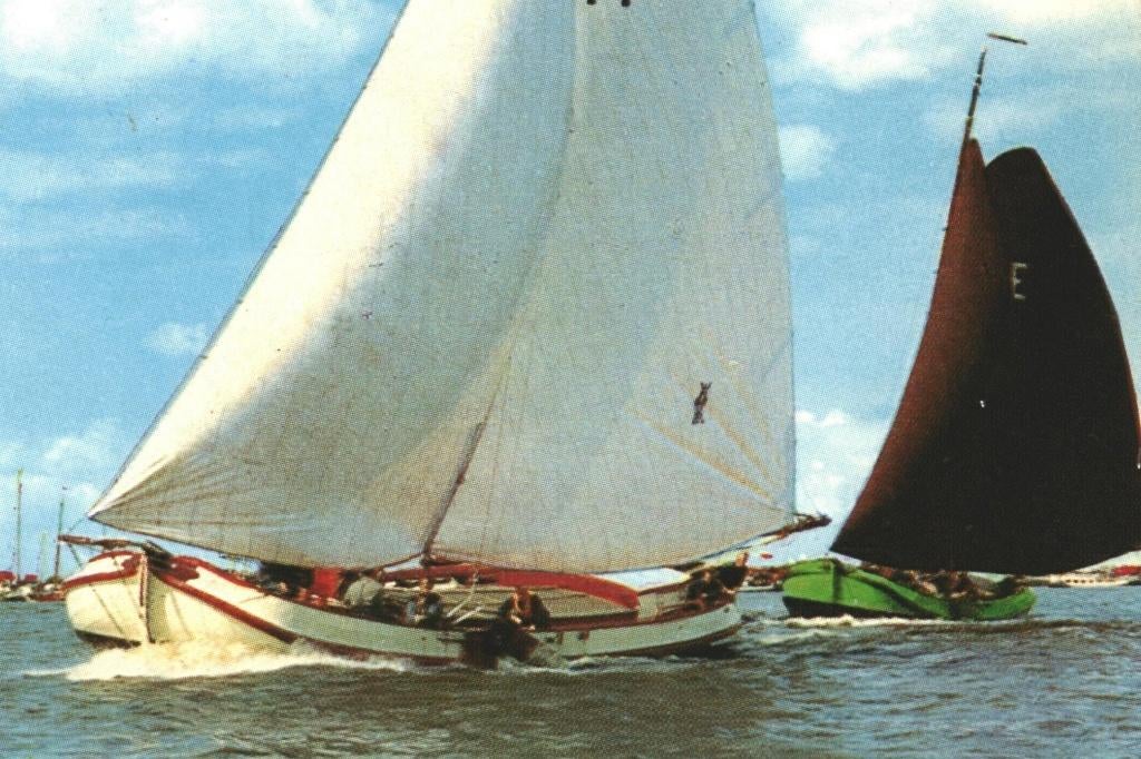 802377 Stempel Oudega (Wijmba) Zeilboot Gelopen, Ophalen of Verzenden, 1960 tot 1980, Gelopen, Friesland